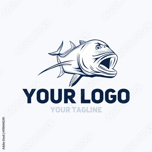vector logo giant trevally fishing