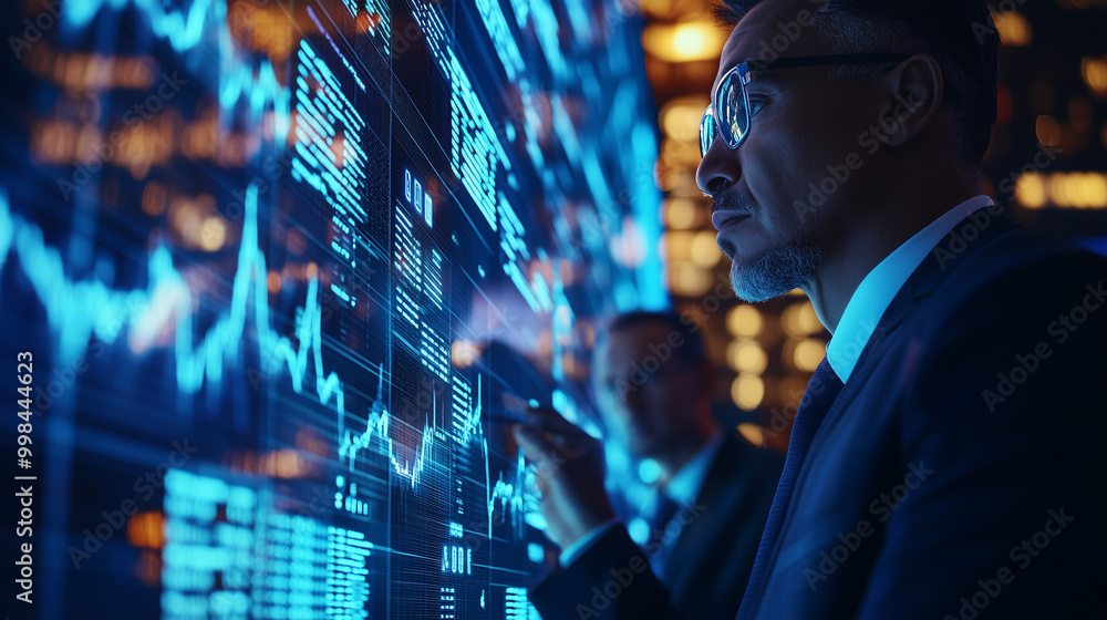 A close-up view captures financial traders immersed in a dynamic environment, surrounded by holographic data while analyzing futures contracts and indices. A close-up view captures financial traders immersed in a dynamic environment, surrounded by holographic data while analyzing futures contracts and indices.