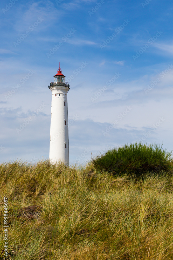 Lighthouse in the dunes of Lyngvig, Jutland, Denmark Lighthouse in the dunes of Lyngvig, Jutland, Denmark