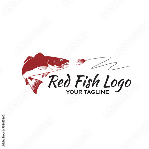 vector logo red fish