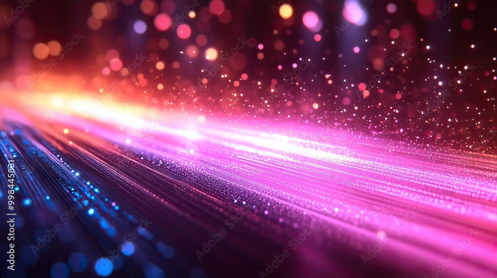 An abstract digital technology background showcases moving spectrum elements. An abstract digital technology background showcases moving spectrum elements.