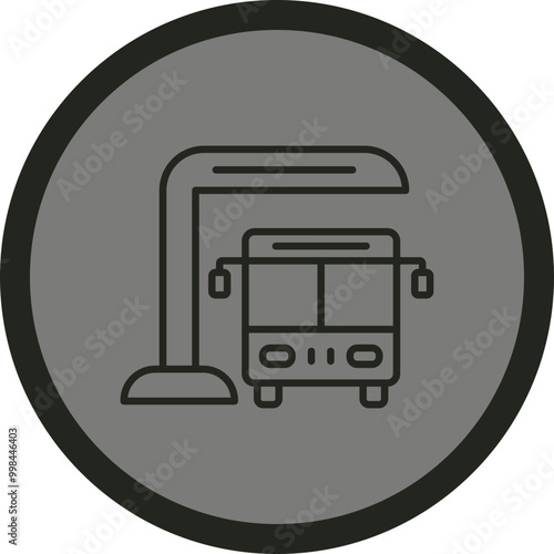 Bus Station Vector Icon Design