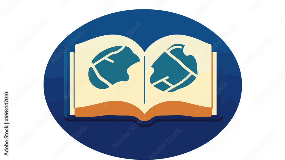 Open Guidebook Icon with Map Vector Art for Travel and Exploration Concepts Open Guidebook Icon with Map Vector Art for Travel and Exploration Concepts
