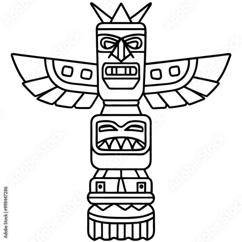 totem pole sketch drawing