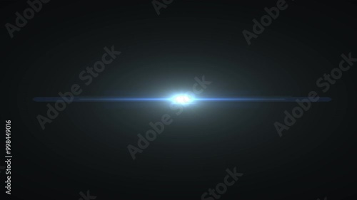 Blue optical lens flares light moving from left to right. Optical lens flare effect. Light Leak, flash lights.