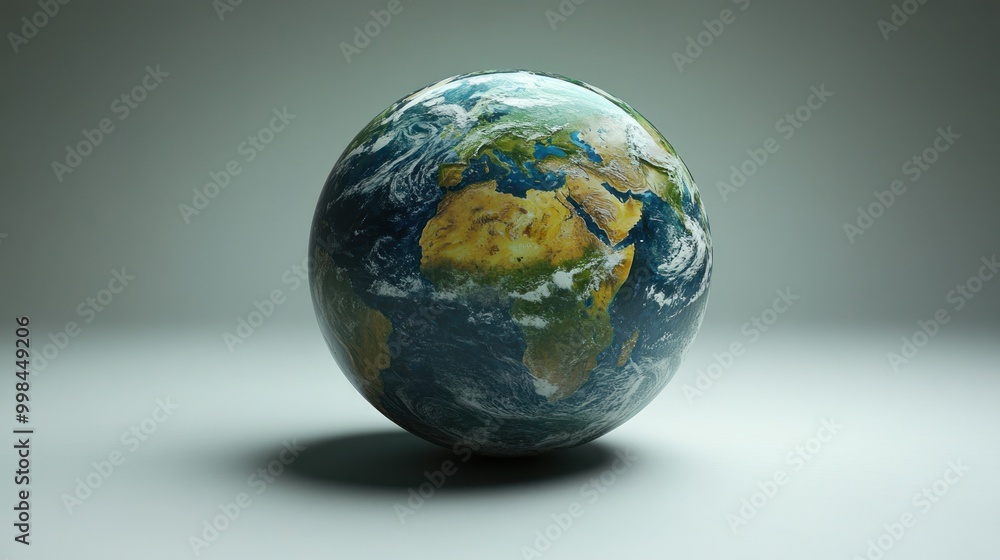 A stunning globe highlights Earth's vibrant continents and oceans in detail A stunning globe highlights Earth's vibrant continents and oceans in detail