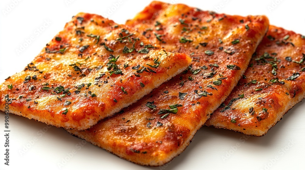 Flavorful flatbreads featuring a savory tomato topping and aromatic herbs Flavorful flatbreads featuring a savory tomato topping and aromatic herbs