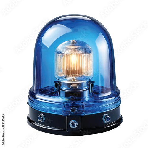 blue siren light on transparency PNG 
