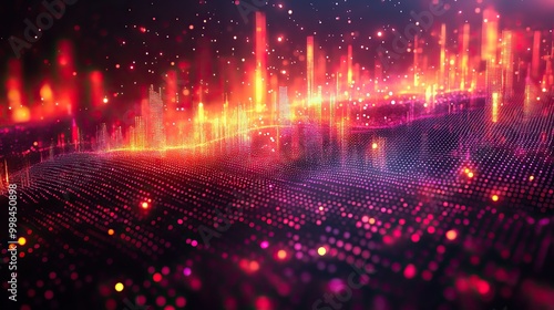 An abstract technology background featuring an audio waveform, emphasizing digital sound representation.