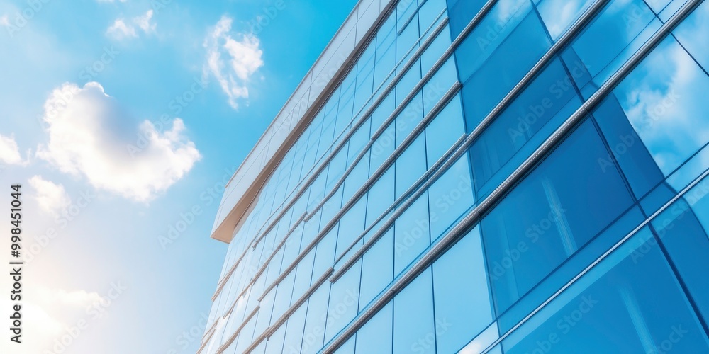 modern office building with bright blue sky and cloud modern office building with bright blue sky and cloud