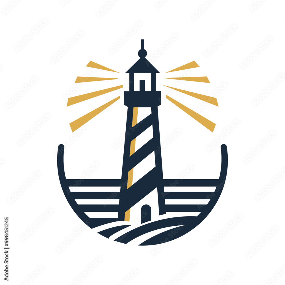 simple lighthouse icon logo on white background simple lighthouse icon logo on white background