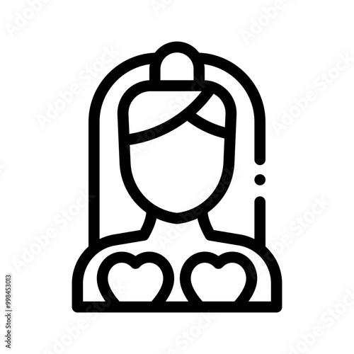 wedding veil line icon