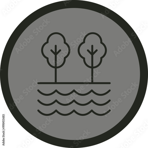 Creek Vector Icon Design
