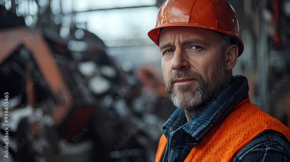 An engineer of middle age performs quality control checks at a production facility An engineer of middle age performs quality control checks at a production facility
