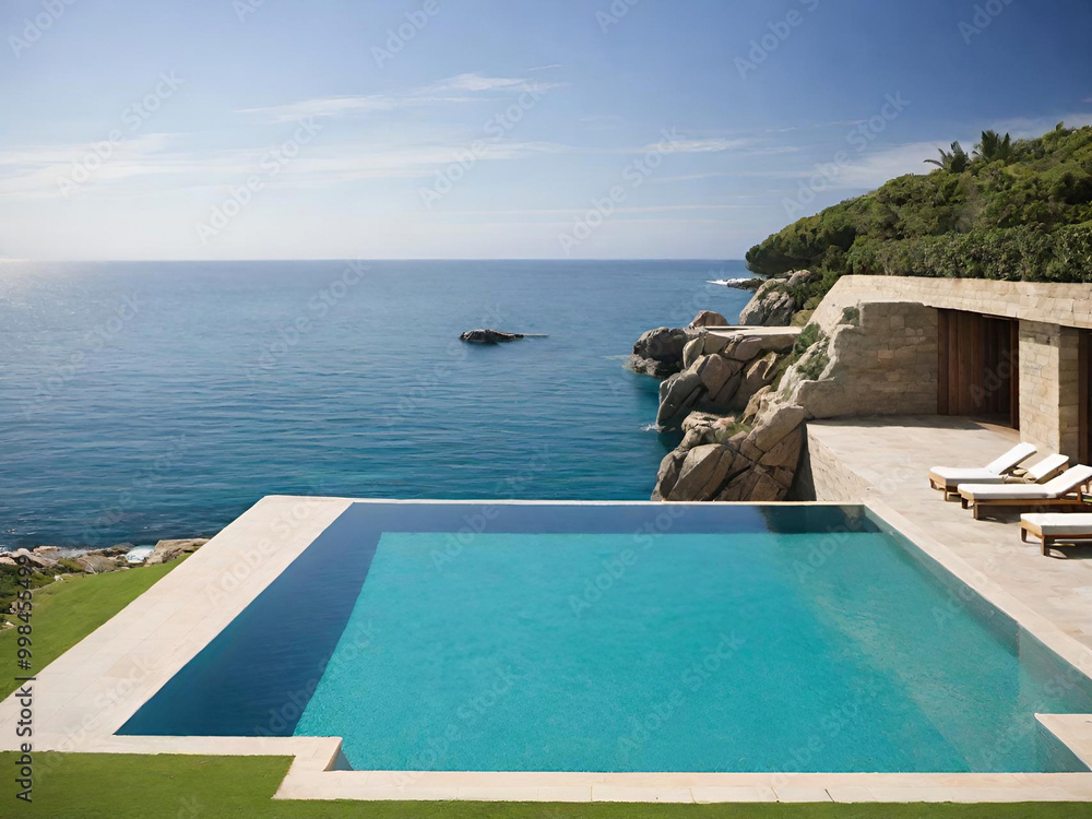 Fototapeta premium luxury villa swimming pool
