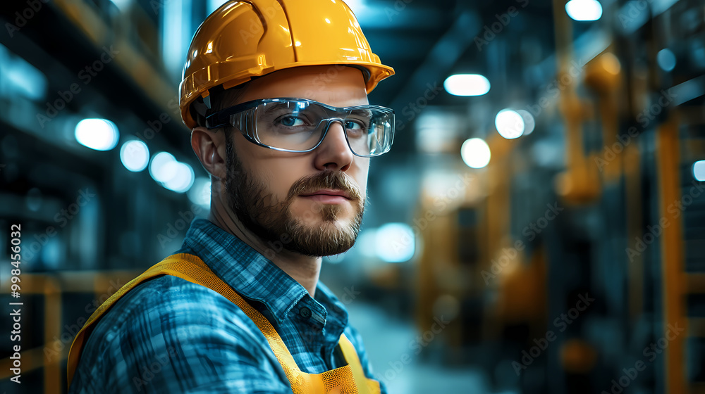 An engineer of middle age performs quality control checks at a production facility An engineer of middle age performs quality control checks at a production facility