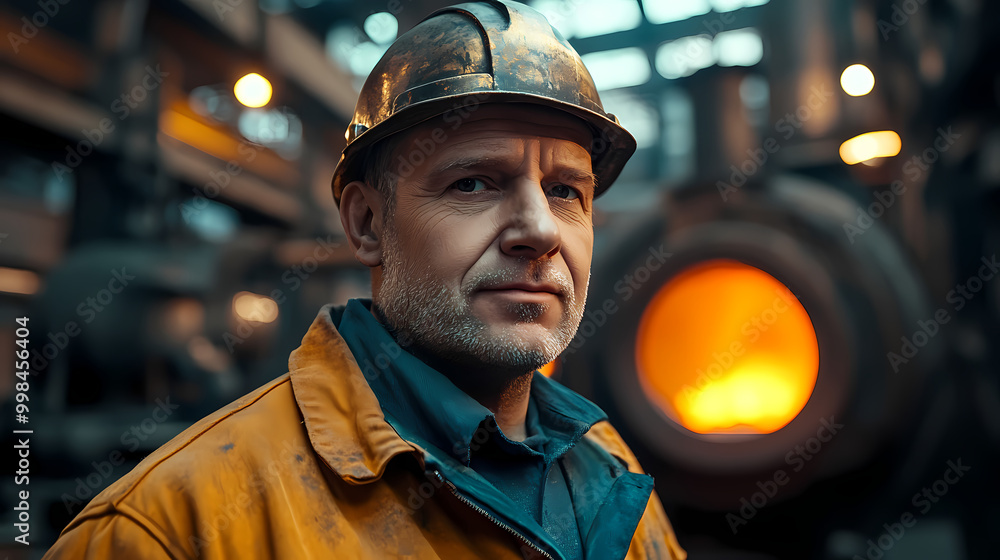 An engineer of middle age performs quality control checks at a production facility An engineer of middle age performs quality control checks at a production facility