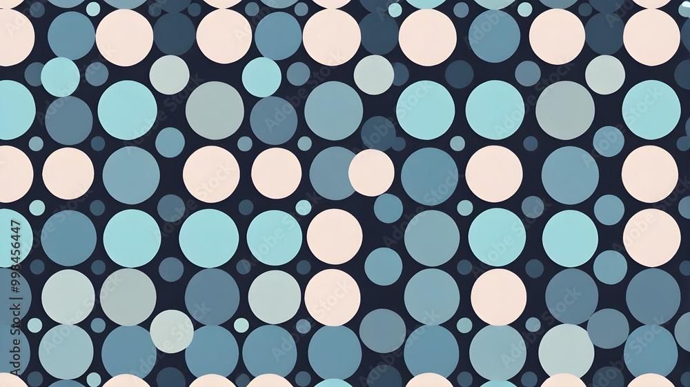 A repeating pattern of simple geometric shapes like circles or squares