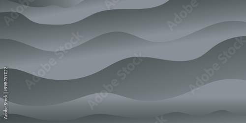 Black wave background. Abstract vector illustration with black wavy.