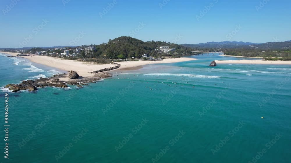 Lillson Beach And Currumbin Alley In Gold Coast, Queensland, Australia. Aerial Shot Lillson Beach And Currumbin Alley In Gold Coast, Queensland, Australia. Aerial Shot