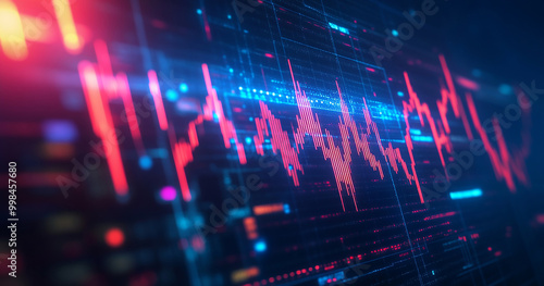 Wallpaper Mural Abstract stock chart Torontodigital.ca