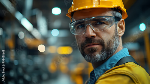 An engineer of middle age performs quality control checks at a production facility