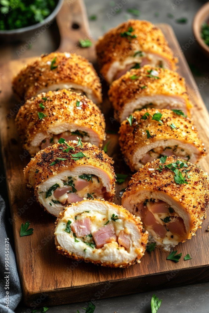 Crispy Chicken Cordon Bleu with Fresh Herbs Crispy Chicken Cordon Bleu with Fresh Herbs