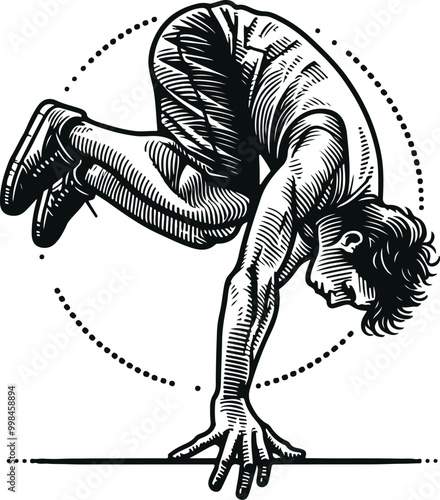 Monochrome Cosmonaut Parkour Sports Logo Concept Vector Illustration Design Silhouette Style