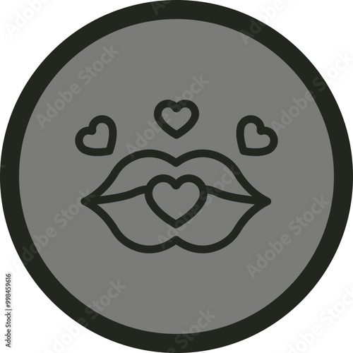 Lips Kiss Icon Design