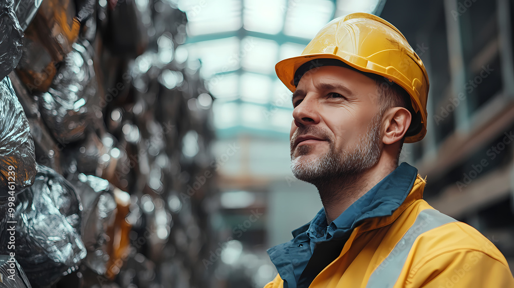 An engineer of middle age performs quality control checks at a production facility An engineer of middle age performs quality control checks at a production facility