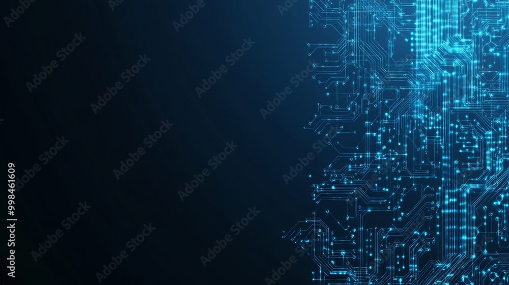 Fototapeta premium Background with abstract circuit diagrams of a minimalist digital blueprint, ideal for presentations on electronics engineering.