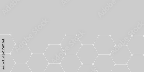 Abstract elegant background white line texture. Abstract gray geometric overlapping hexagon pattern abstract futuristic background design. data concept, poster, flyer, wallpaper vector illustration