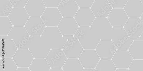 Abstract elegant background white line texture. Abstract gray geometric overlapping hexagon pattern abstract futuristic background design. data concept, poster, flyer, wallpaper vector illustration