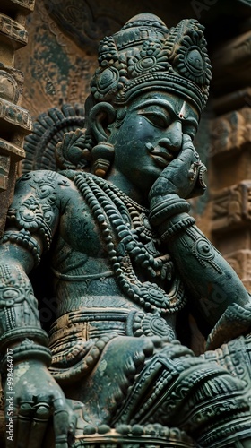 Wallpaper Mural Ancient Indian Sculpture: A Contemplative Deity Torontodigital.ca