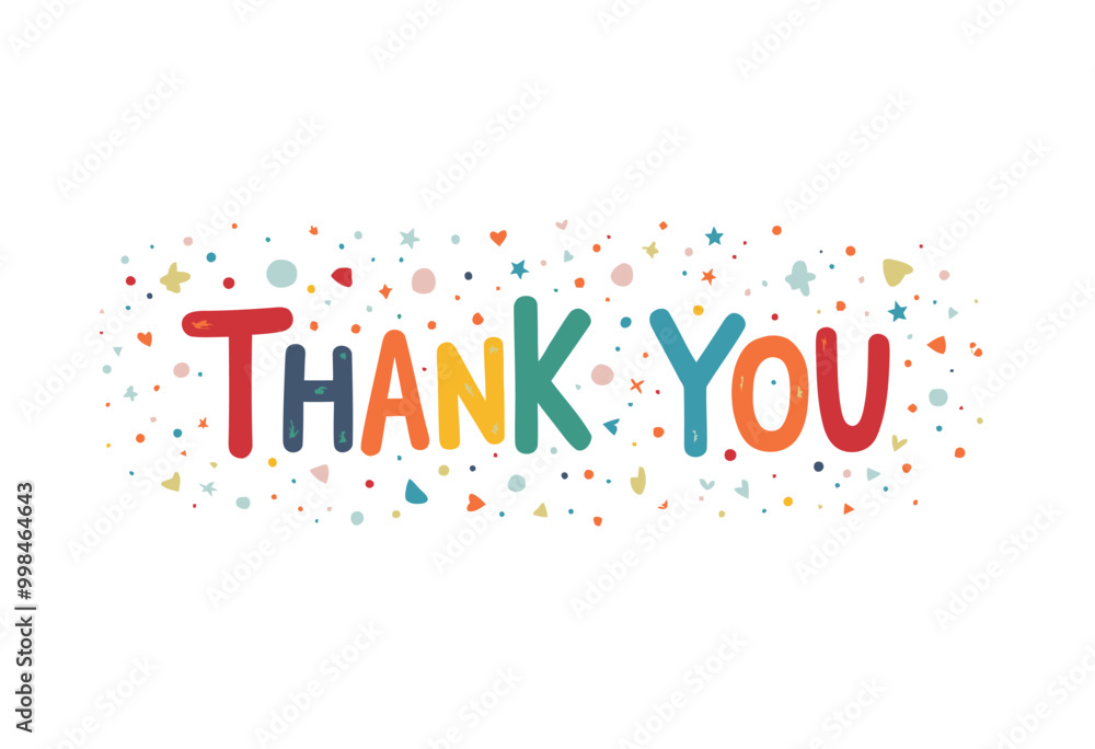 Joyful and Colorful Thank You Illustration: Add a Touch of Fun to Your Kids' Projects Joyful and Colorful Thank You Illustration: Add a Touch of Fun to Your Kids' Projects