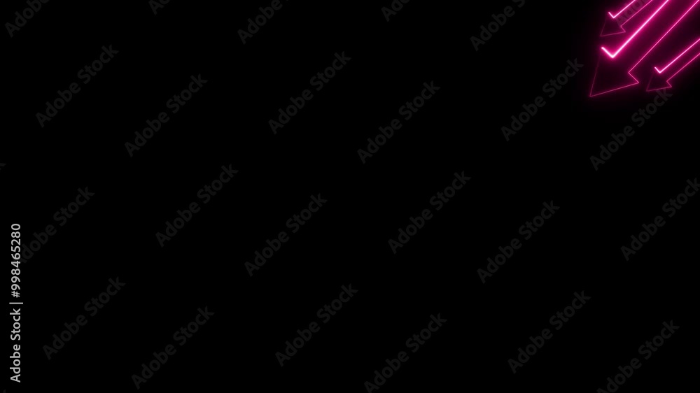 Dynamic Tech Infographics Animation Featuring Stock Market Data, Arrows. Bright neon inside down arrow animation. Dynamic Tech Infographics Animation Featuring Stock Market Data, Arrows. Bright neon inside down arrow animation.