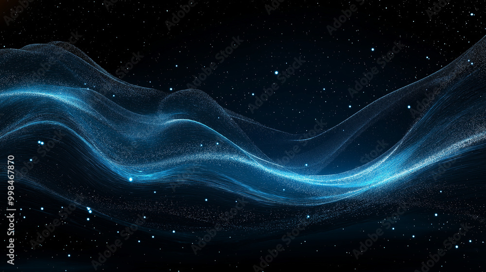 Blue glowing curves in space, computer generated abstract illustration. Blue glowing curves in space, computer generated abstract illustration.