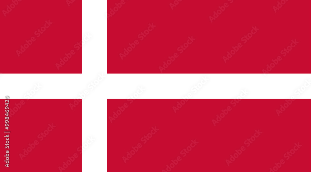Naklejka premium Danish red cross flag waving in the wind, symbol of European nation, denmark