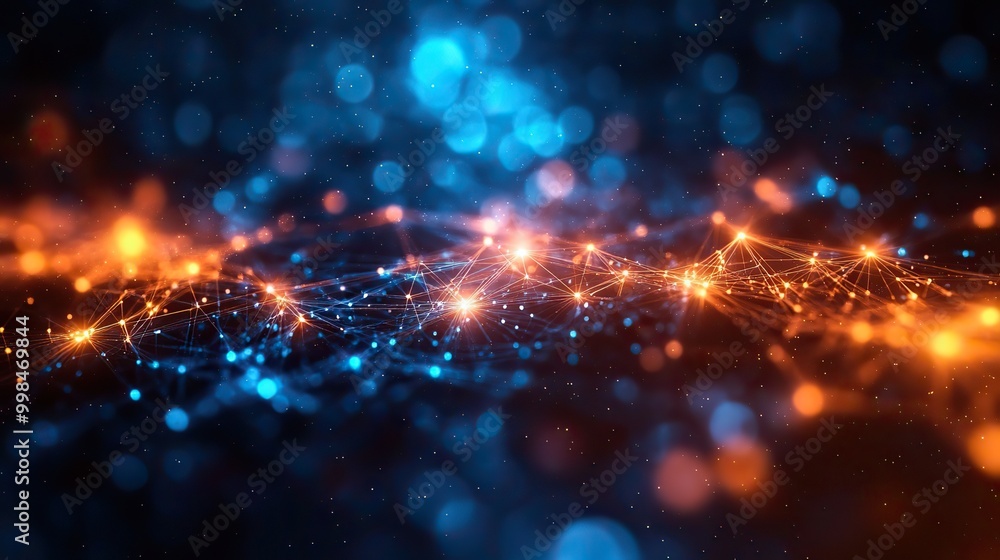 The abstract polygonal background with connecting dots and lines represents a global network connection and digital communication. The abstract polygonal background with connecting dots and lines represents a global network connection and digital communication.