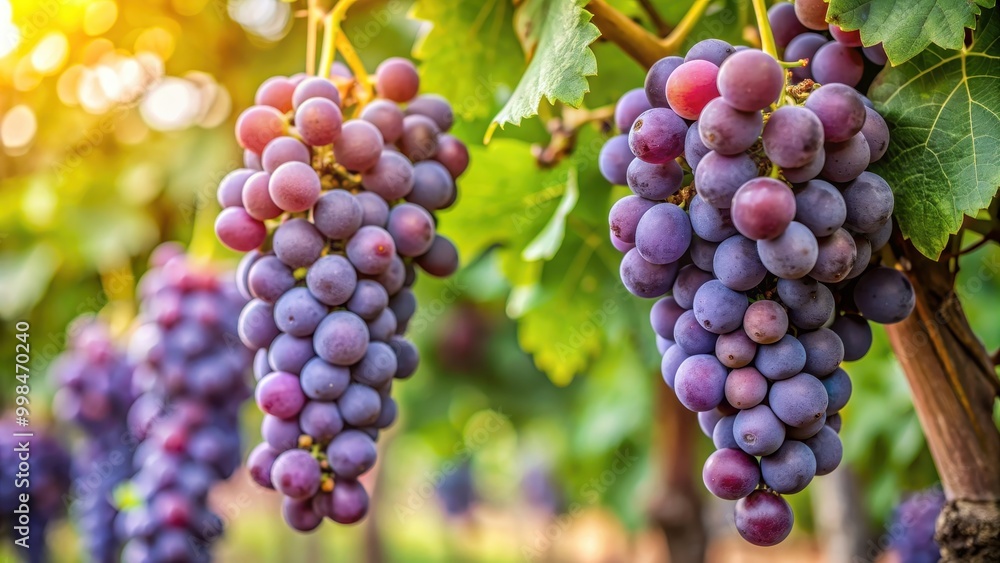 Close-up of ripe purple grapes on vine, grape, fruit, vineyard, agriculture, farming, fresh, organic, juicy, cluster Close-up of ripe purple grapes on vine, grape, fruit, vineyard, agriculture, farming, fresh, organic, juicy, cluster