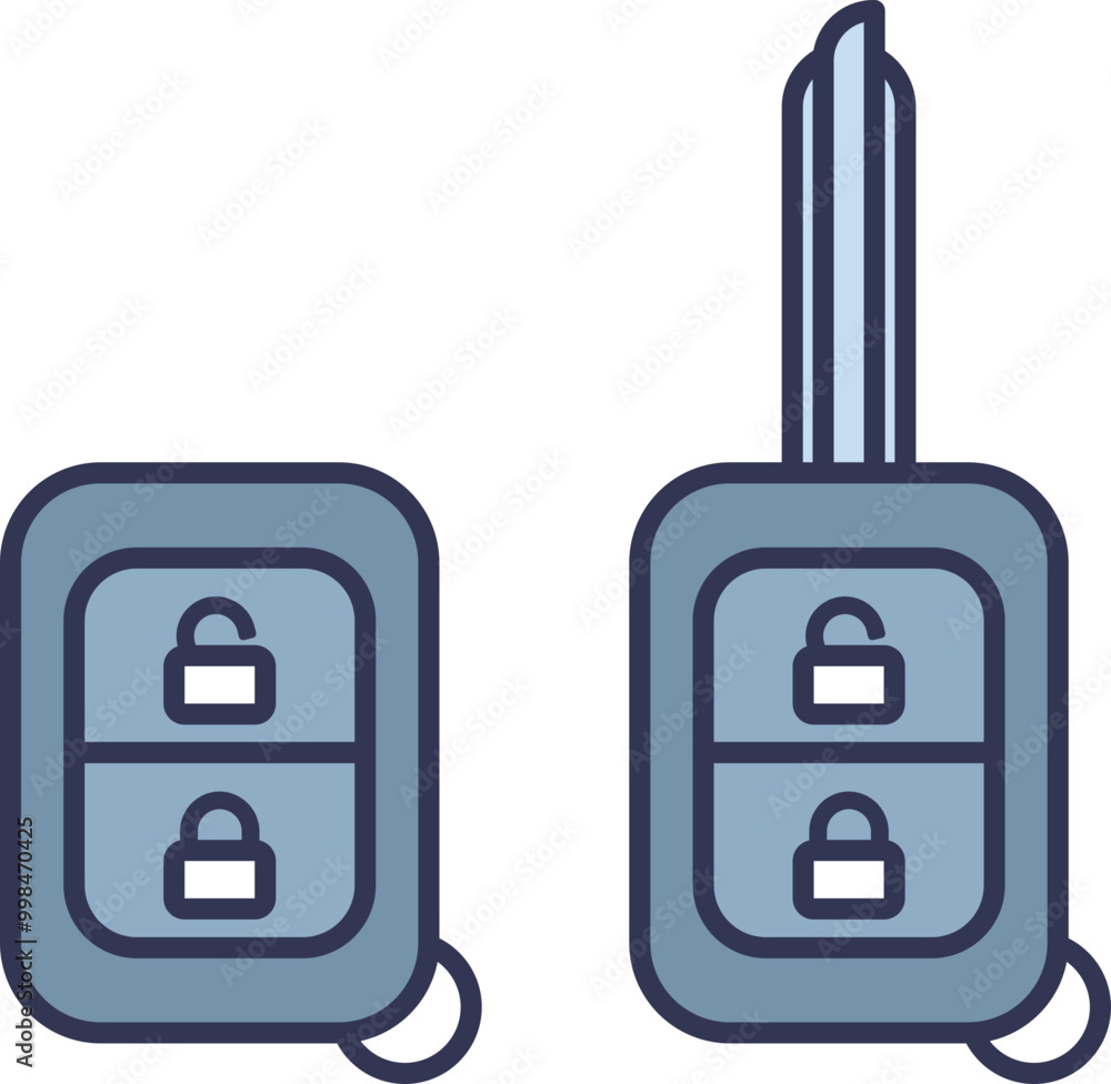 Illustration of car keys with lock and unlock buttons, symbolizing vehicle security and access. Illustration of car keys with lock and unlock buttons, symbolizing vehicle security and access.