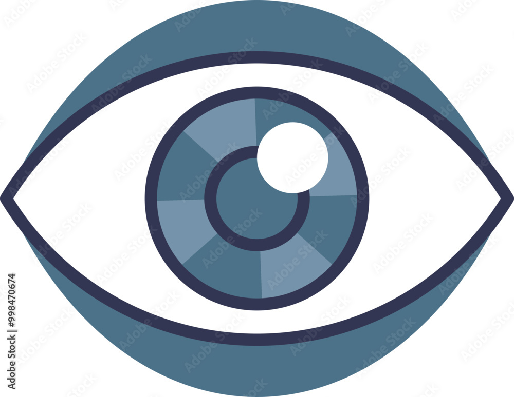 Simple vector illustration of an eye with pupil, iris, and outline. Simple vector illustration of an eye with pupil, iris, and outline.