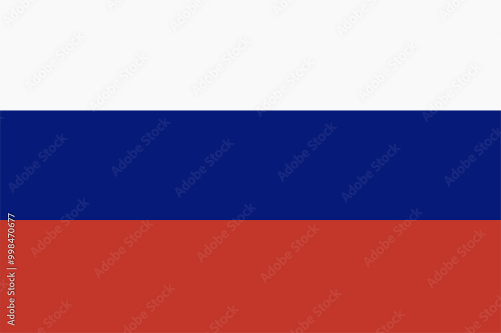Russian flag waving proudly on a white background Russian flag waving proudly on a white background