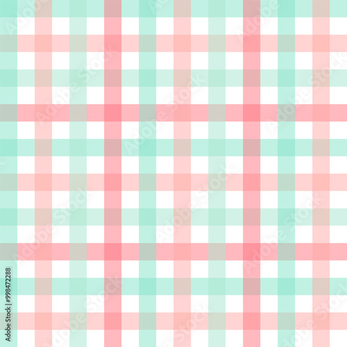 Gingham seamless pattern in red and green.Checkered tartan plaid repeat pattern for Christmas.Geometric vector illustration background wallpaper