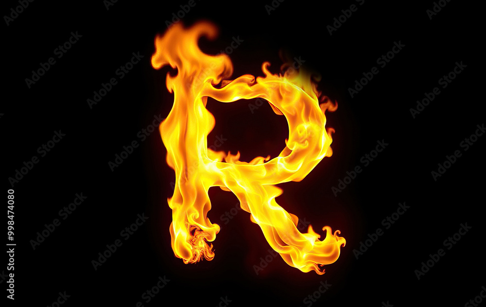 letter R in fire flames on black background hot alphabet fiery letters burning text design elements letter R in fire flames on black background hot alphabet fiery letters burning text design elements
