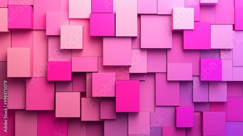 This wallpaper features squares and rectangles shaped as squares and rectangles in purple and pink