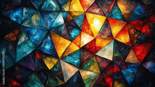 Colorful Abstract Geometric Pattern with Triangles