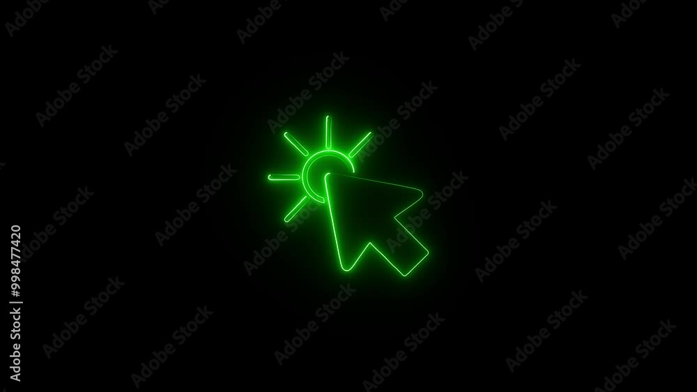 Abstract neon hand click icon. hand cursor sign symbol concept. Abstract neon hand click icon. hand cursor sign symbol concept.