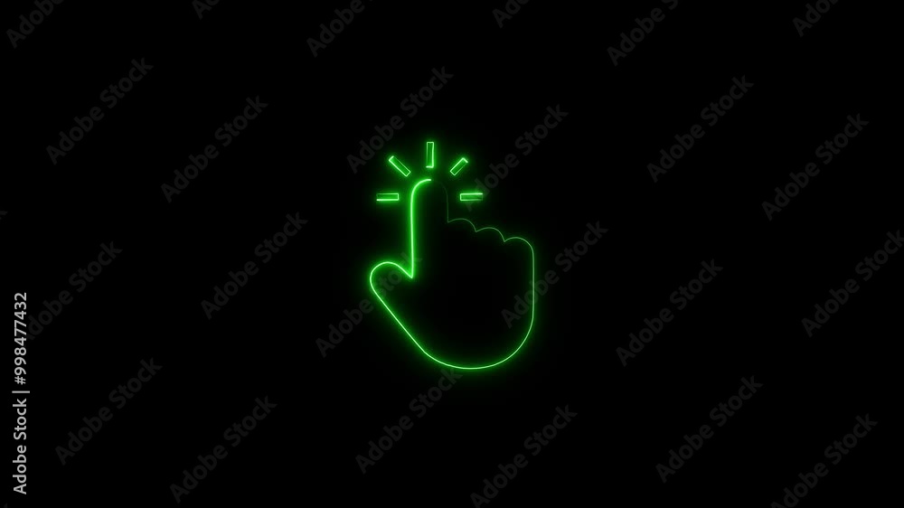 Abstract neon hand click icon. hand cursor sign symbol concept. Abstract neon hand click icon. hand cursor sign symbol concept.