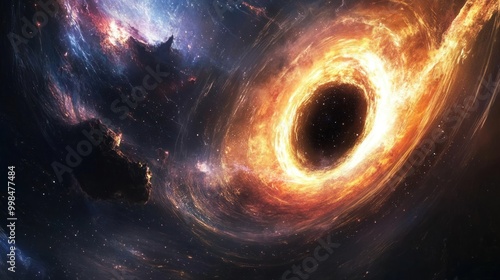 Cosmic Black Hole with Fiery Accretion Disk